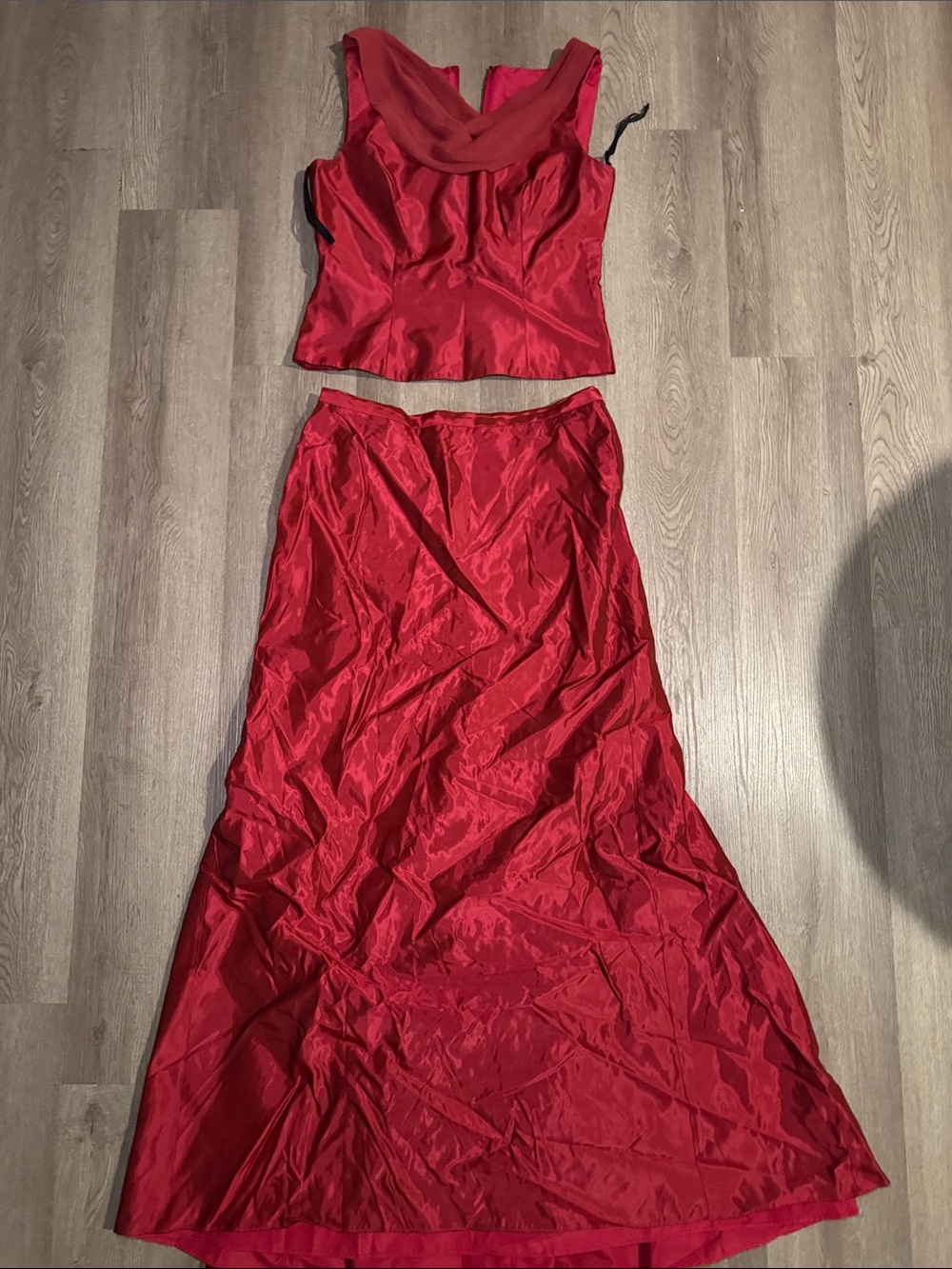 Michaelangelo Red Satin Evening Ensemble